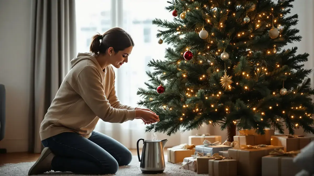 Un albero di Natale in casa rimane fresco più a lungo con annaffiature regolari un errore spesso trascurato