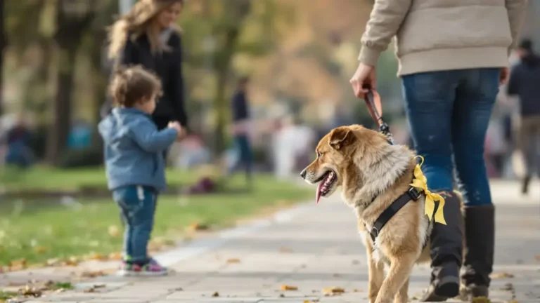 Avviso ai genitori chi ignora le precauzioni da prendere con un cane col nastro giallo rischia di esporre il proprio bambino a pericoli e gravi malintesi secondo gli esperti