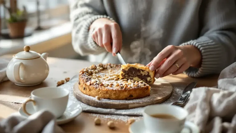 La ricetta invernale di grande successo torta alle nocciole e cioccolato con crosta croccante facile da preparare